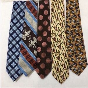 Vintage Men's Tie Collection - Blue, Brown, Cream